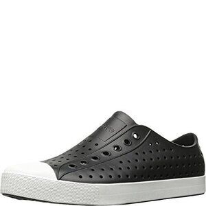 NATIVE SHOES, JEFFERSON, LIGHTWEIGHT SNEAKER FOR ADULTS, JIFFY BLACK/SHELL WHITE